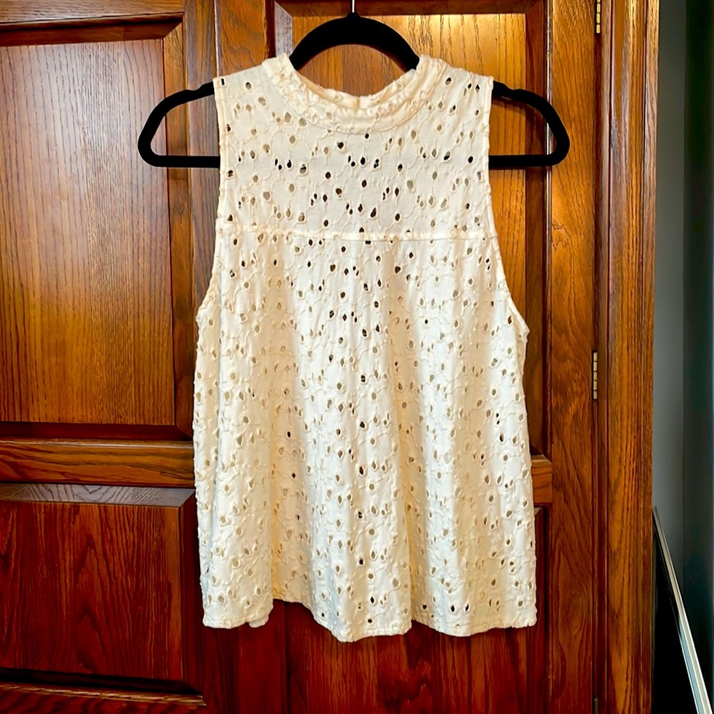 Free people eyelet sleeveless top